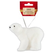 Tesco Flocked Polar Bear Big Hanging Decoration