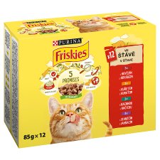 PURINA FRISKIES Multipack with Chicken, Beef, Lamb, Duck in Juice 12 x 85 g