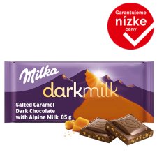 Milka Darkmilk Chocolate with Alpine Milk and Salted Caramel Pieces 85 g