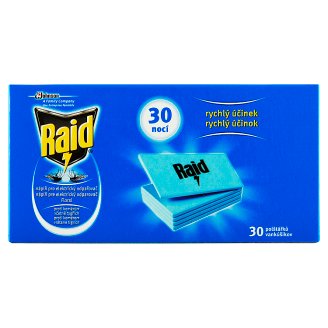 Raid Náhradná náplň pre elektrický odparovač proti komárom 30 vankúšikov