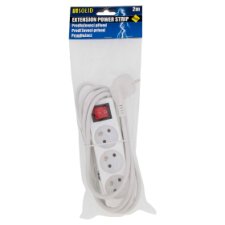 Solid Extension Cord PP11 3 Socket Switch Max. 10A 250V 2 m