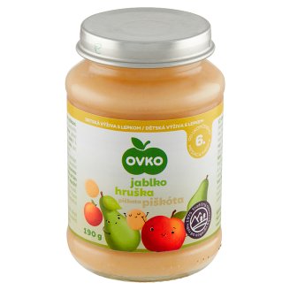Ovko Dojčenská výživa jablková s hruškami a piškótami 190 g