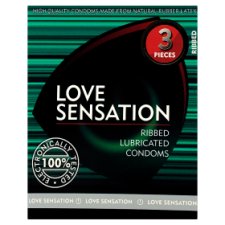 Love Sensation Ribbed prezervatívy 3 ks