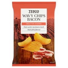 Tesco Wavy Chips Bacon 130 g