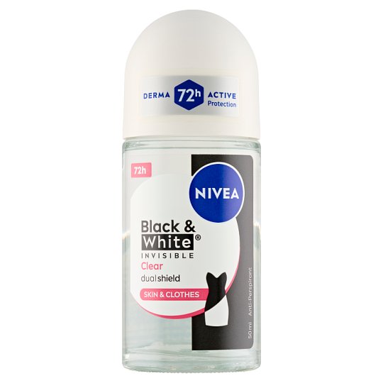 Nivea Black & White Invisible Clear Guľôčkový antiperspirant 50 ml