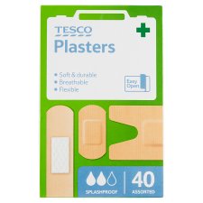 Tesco Splashproof Plasters 40 pcs