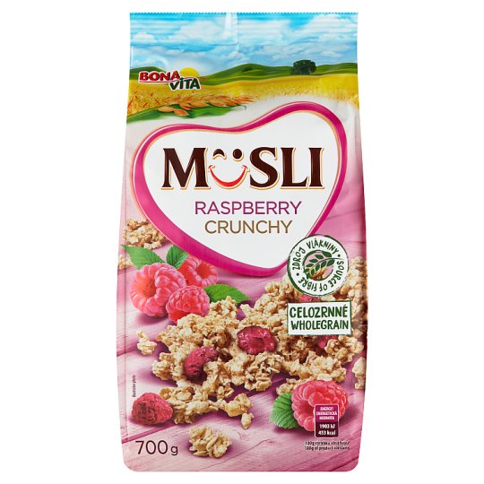Bona Vita Zapekané chrumkavé müsli s malinami a príchuťou vanilky 700 g