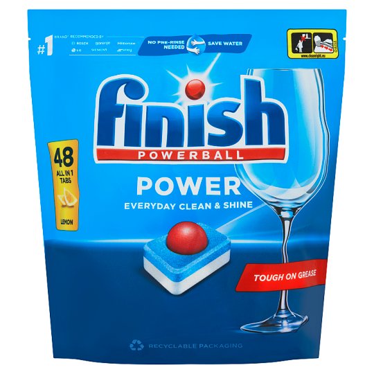 Finish Powerball All in 1 Max Lemon Sparkle tablety do umývačky riadu 48 ks 768 g