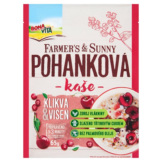 Bona Vita Farmer's & Sunny Pohánková kaša kľukva-višňa 65 g