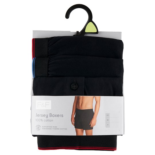 F&F 3 Pack Mens Black Jersey Boxer M Tesco Groceries