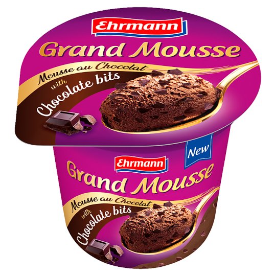 Ehrmann Grand Mousse Čokoládový našľahaný dezert s kúskami čokolády 120 g