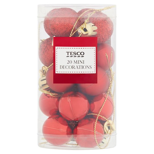 Tesco Ozdoby červené 20 ks