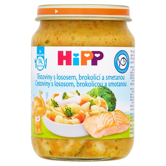 HiPP Cestoviny s lososom, brokolicou a smotanou 250 g