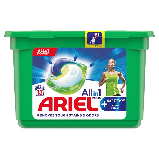Ariel All In 1 Pods +Active Odor Defense Gélové Kapsuly Na Pranie, 13 Praní