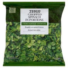 Tesco Chopped Spinach in Portions 450 g