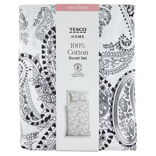 Tesco Home 100 Cotton Duvet Set 140 x 200 cm Tesco Groceries