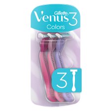 Gillette Venus 3 Colors Disposable Razors, Pack Of 3