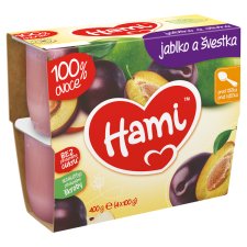 Hami 100% Fruit Plum and Apple 4 x 100 g (400 g)