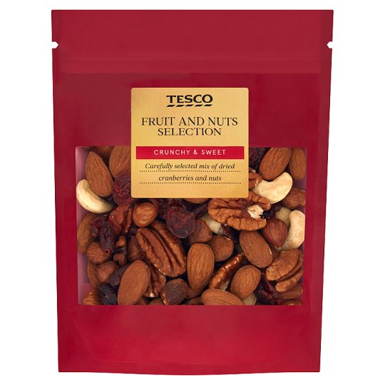 Tesco Zmes pražených mandlí, brusníc a jadier škrupinových plodov 150 g