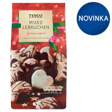 Tesco Selection of Gingerbread with Dark Chocolate and Sugar Coating 600 g