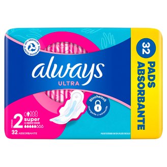 Always Ultra Super Plus Hygienické Vložky S Krídelkami 32 kusov