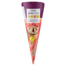 Tesco Free From Mrazený krém vanilkový s jahodovou príchuťou 120 ml