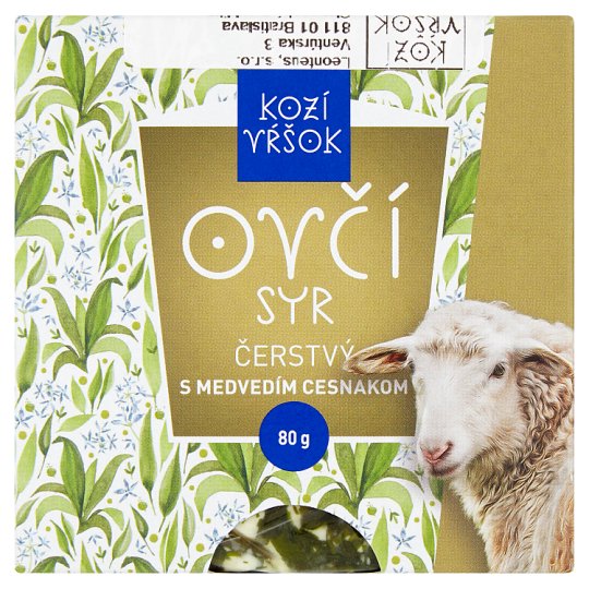 Kozí Vŕšok Ovčí syr čerstvý s medvedím cesnakom 80 g