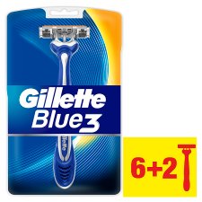 Gillette Blue3 Men’s Disposable Razors, 6+2 Pack