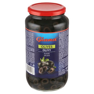 Giana Španielske čierne olivy krájané v slanom náleve 900 g