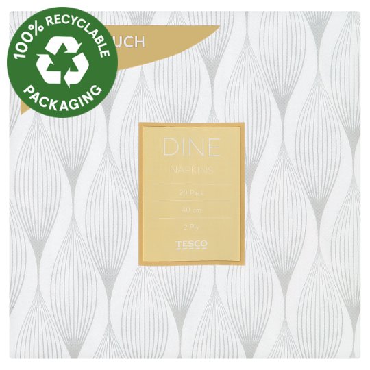 Tesco Napkins 2 Ply 40 cm 20 pcs Tesco Groceries
