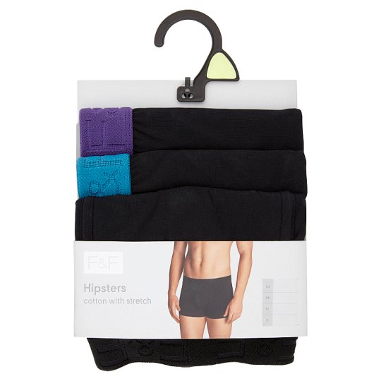 F&F Hipsters 3 Pieces in a Pack, S, Black