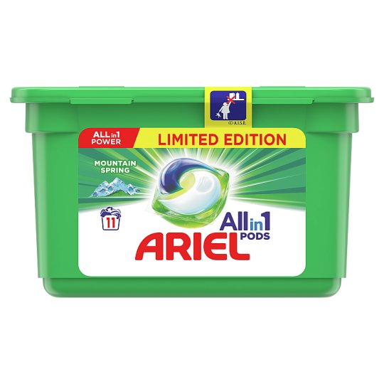 Ariel All In 1 Pods Mountain Spring, Gélové Kapsuly Na Pranie, 11 Praní