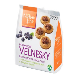 Nature Line Velnesky pohánkové sušienky s fruktózou, vlákninou a čučoriedkami 200 g