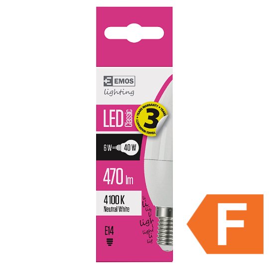 Emos Lighting LED Bulb Classic Candle 6W(40W) 470lm E14 Neutral White 1