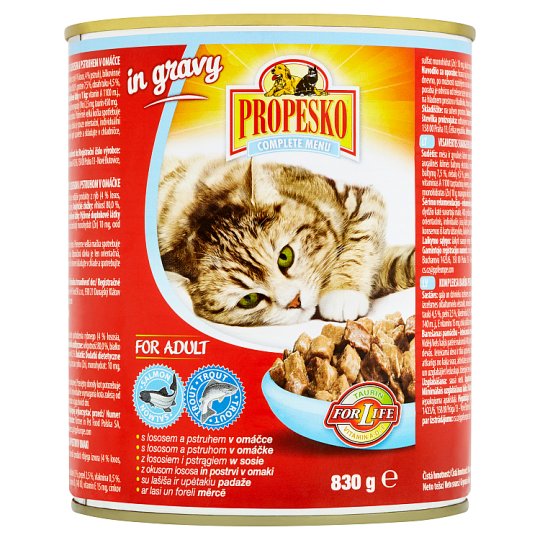 Propesko Kúsky s lososom a pstruhom v omáčke 830 g