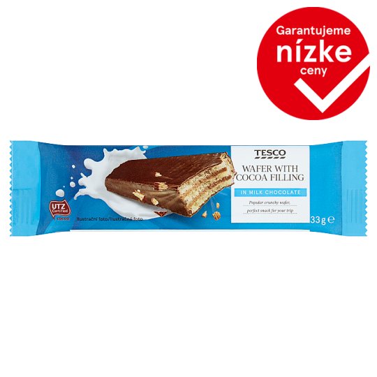 Tesco Wafer with Cocoa Filling in Milk Chocolate 33 g Tesco Groceries