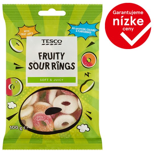 Tesco Fruity Rings Fruit Flavoured Jelly Candies 100 g Tesco Groceries