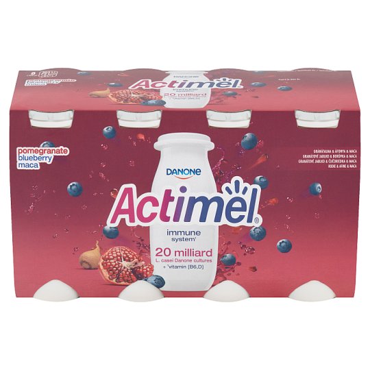 Actimel jogurtový nápoj granátové jablko, čučoriedka a maca 8 x 100 g