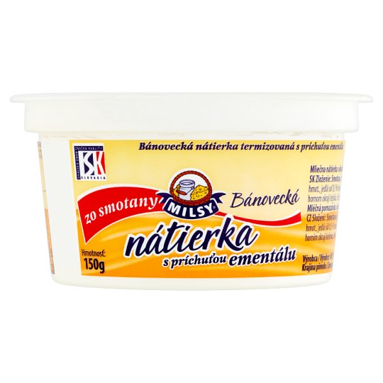 Milsy Bánovecká Spread of Emmental Cheese Flavour from Cream 150 g