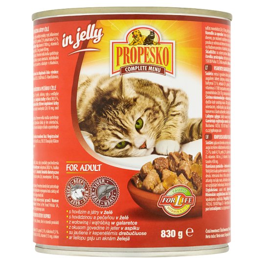 Propesko Kúsky s hovädzinou a pečeňou v želé 830 g