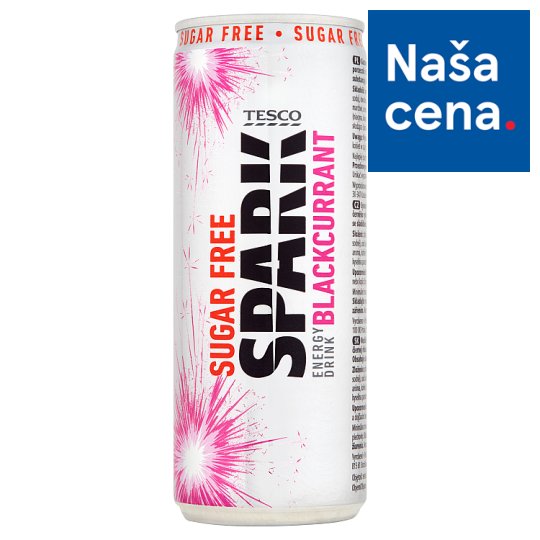 Tesco Spark Energy Drink Blackcurrant Sugar Free 250 ml Tesco Potraviny