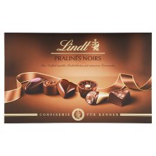 Lindt Pralinés Noir zmes plnených čokoládových bonbónov z horkej a mliečnej čokolády 200 g