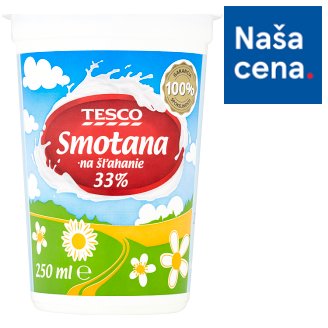Tesco Smotana na šľahanie 33% 250 ml