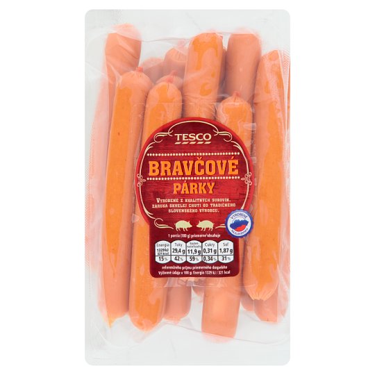 Tesco Bravčové párky 720 g