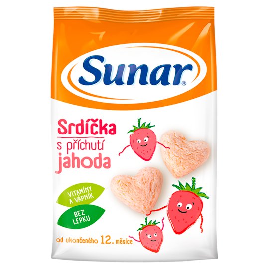 Sunárek Srdiečka s príchuťou jahoda pre prvé zúbky 50 g
