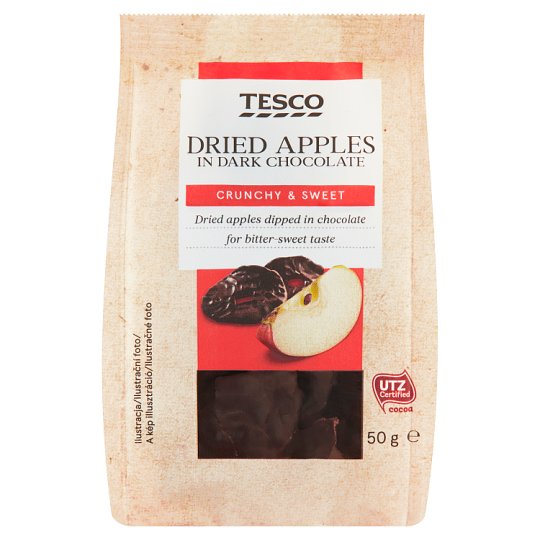 Tesco Dried Apples in Dark Chocolate 50 g