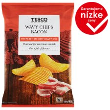 Tesco Fried Potato Chips with Bacon Flavor 130 g
