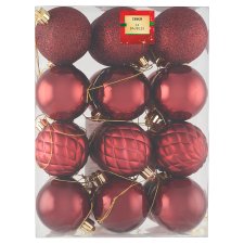 Tesco Red Baubles 24 pcs