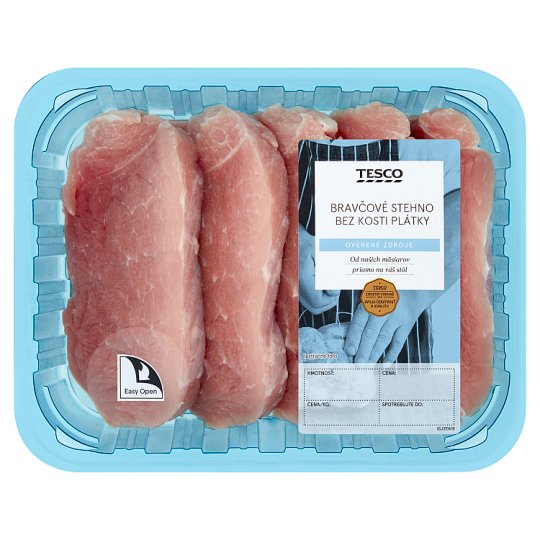 Tesco Bravčové stehno bez kosti plátky 0,600 kg