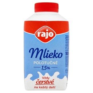 Rajo Mlieko polotučné 1,5% 500 ml